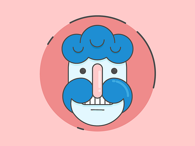 Mostacho avatar character geometric illustration moustache people profile vector