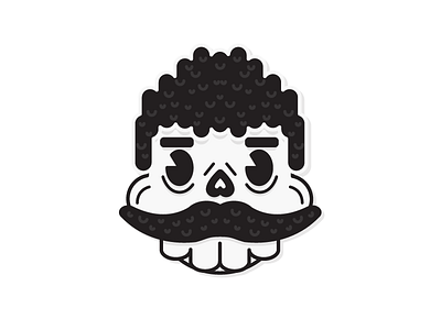 Skull avatar character illustration moustache people skull vector