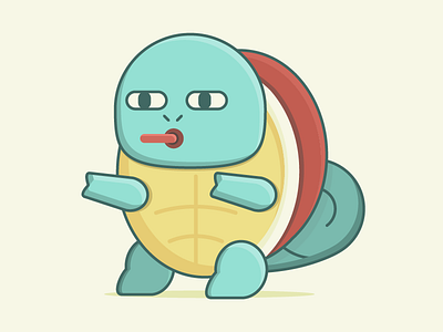 Squirtle character flat illustration pokemon squirtle turtle vector video game water