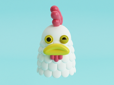 Gallito 3d c4d character chicken illustration rooster vray