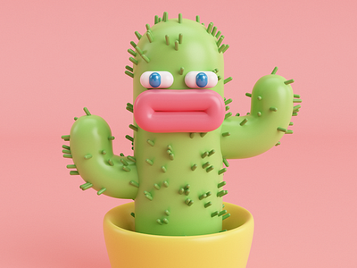 Cactus 3d c4d cactus character illustration plant vray