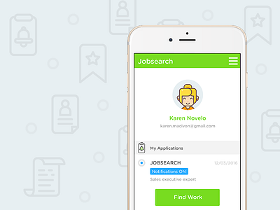 Jobsearch illustration ios iphone job mobile ui user interface visual design work
