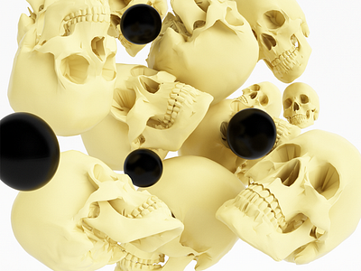 Skulls 3d c4d gold material model skull vray