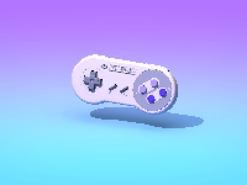 SNES controller animation c4d controller isometric low poly nintendo render snes video game
