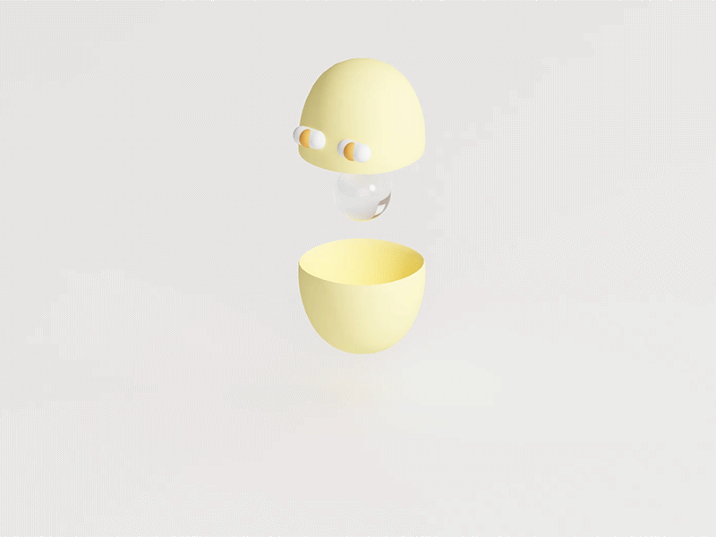 Egg 3d animation c4d character eat egg illustration loop vray