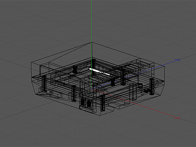 Wireframe 3d c4d low poly model screenshot wip wireframe