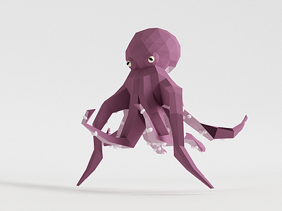 Octopus 3d animal c4d character low poly octopus vr