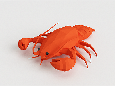 Lobster 3d animal c4d character creature lobster low poly vr