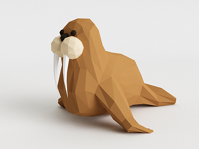 Walrus 3d animal c4d character low poly vr walrus