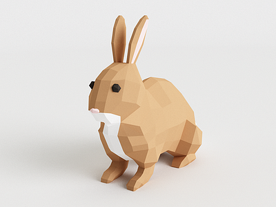 Rabbit 3d animal bunny c4d character creature low poly rabbit vr