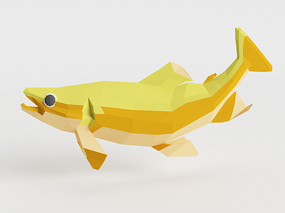 Trout 3d beach c4d character creature fish low poly vr