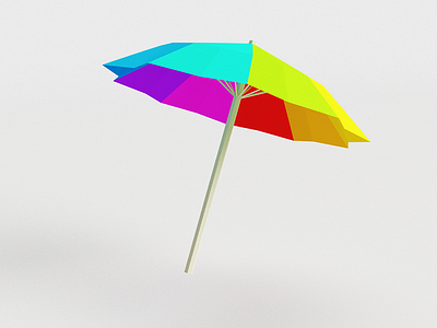 Umbrella 3d agumented reality beach c4d low poly model parasol umbrella virtual reality
