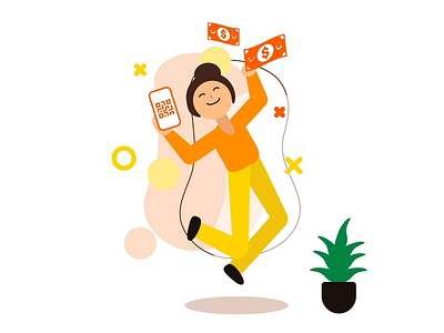 QR Payments android app bank character finance illustraiton ios money people qr ui design ux design vector