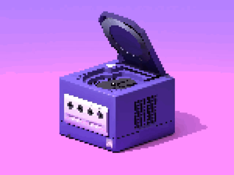 GameCube animation gaming glitch loop nintendo pixel art retro vaporwave video game