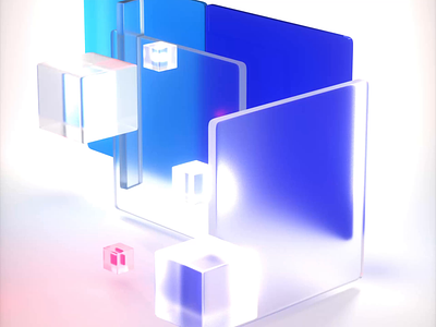 Fluent experiments 3d acrylic animation c4d clean fluent design glass octane render