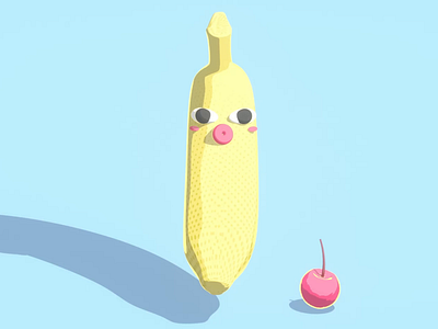 Ohhh Banana animation banana c4d cel shading character colorful cute fruit octane toon