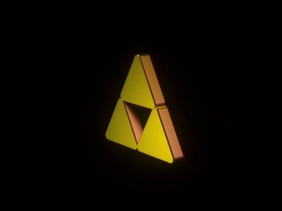 Triforce 3d animation c4d cgi cinema 4d gaming gold loop material octane render the legend of zelda video game zelda
