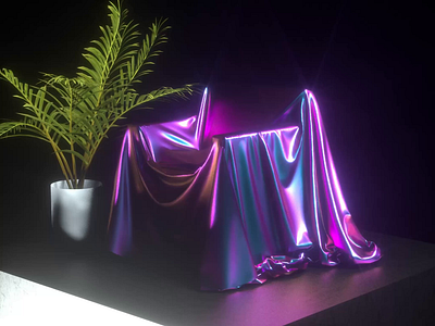 Futuristic chair 3d animation c4d cg cgi cinema 4d future glow loop material octane plant procedural render shader shiny