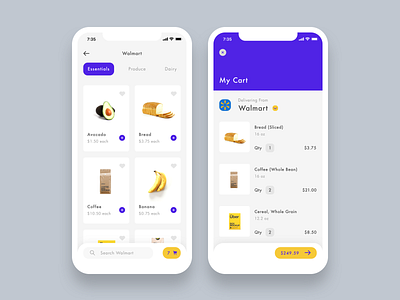Grocery Delivery App Concept concept delivery design grocery app mobile mobile app design ui ui ux uidesign ux uxdesign
