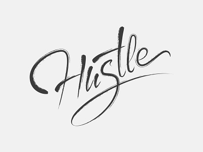 Hustle calligraphy custom hand writing hustle lettering script typography vector