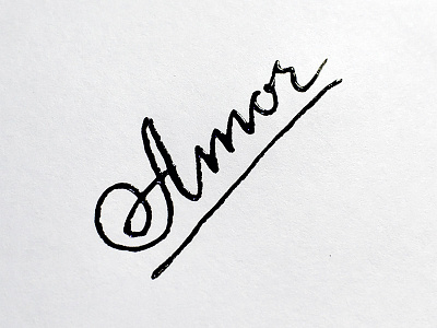 Amor amor calligraphy hand writing script