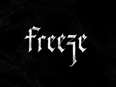 Freeze calligraphy gothic hand writing hand written letters