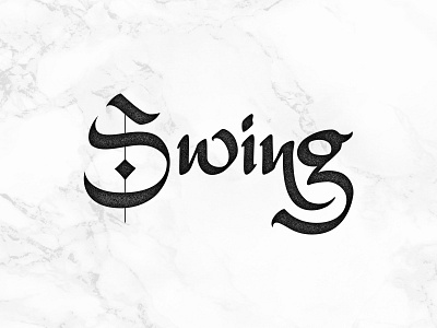 Swing calligraphy gothic hand writing hand written lettering letters vector