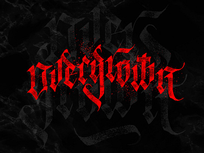 Overgrown calligraphy custom gothic letters logo tattoo