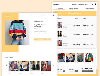 Single Item and Check Out Page design digital ui ux