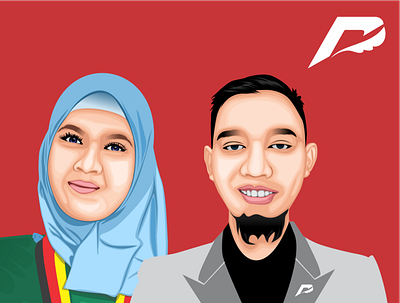 Vectorize Me and My Wife (Fix Design) animation illustration vector vector artwork
