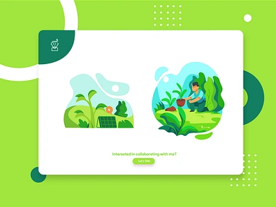 Green Virtual garden for this time branding design dribbleweeklywarmup flat illustration flatdesign garden green illustration ui ux vector