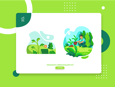 Green Virtual garden for this time branding design dribbleweeklywarmup flat illustration flatdesign garden green illustration ui ux vector