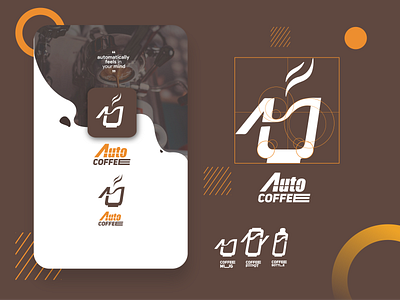 Auto coffee logo design app branding coffee coffeeshop design flatdesign illustration logo logodesign logotype typography ui ux web