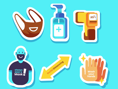 Everuday with Health protocols : Sticker design