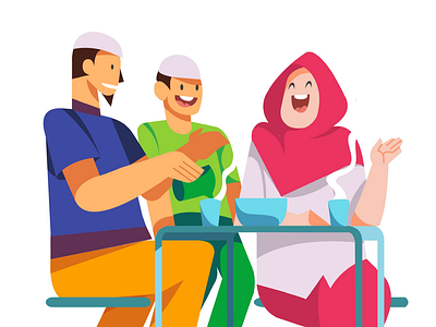 Moslem Fam gathering : just laughing and so peaceful branding design illustration ui ux