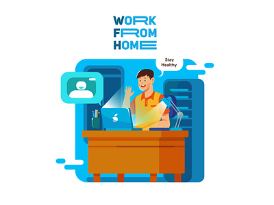 Work From Home, Work From Anywhere app branding design illustration logo typography ui ux vector web
