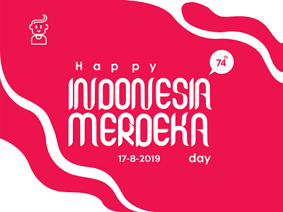 happy indonesian independence day- design illustration typography