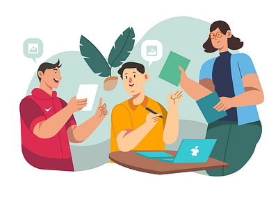 TeamWork,Work With Team, We create a future together branding design flat illustration logo ui ux