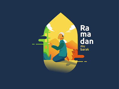 ramadan mubarak app branding design flat illustrat flat illustration flatdesign icon illustration islam logo ramadan ramadan kareem ramadan mubarak typography ui ux web