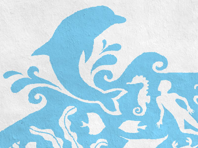 Ocean dolphin illustration ocean