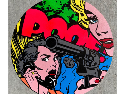 POOF! acrylic art mashup molotow noir painting pop art popart pulp art spray can vintage design