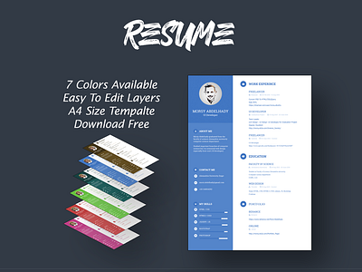 Free Resume Template - CV cv cv design cv resume design logo resume ui