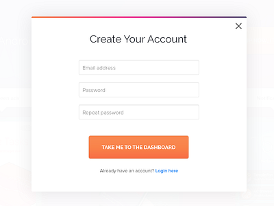 Sign up screen business clean flat minimal register sign up simple tapcore ui ux web website