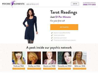 Landing page for Psychic Elements