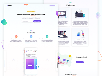 Showcase — landing pages clean gradient homepage hr illustration landing page landing page design landingpage minimal modern sales simple ui web website