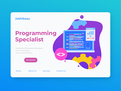 I'm Programmer animation branding design flat illustration ui ux web website