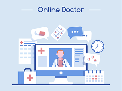 Online Doctor Concept design illustration ui
