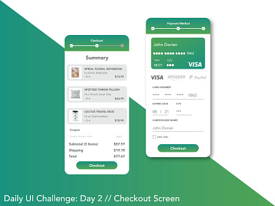 Credit Card Checkout: Daily UI 02 adobexd dailyui graphicdesign ui uidesign uidesigner uiinspiration uiux userinterface uxdesign uxui uxuidesign