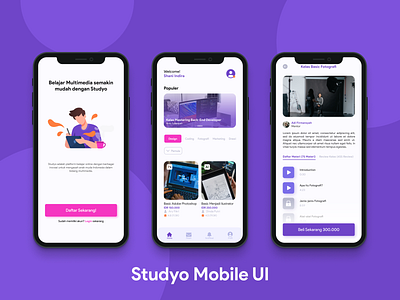 Studyo Mobile App | Online Course App UI Design course design education graphic design illustration ui ui app uidesign uiux vector