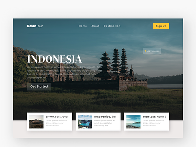 DolanTour - Indonesia Traveling Website Landing Page Design design illustration landing page travel travelling ui uiux